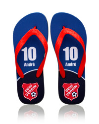 Personalized team flip flops