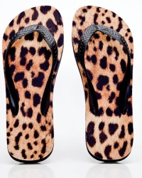 Leopard Skin Flip Flops