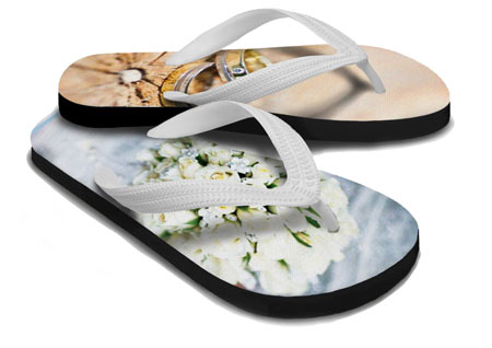 Beautiful Bridal Flip Flops with photo print