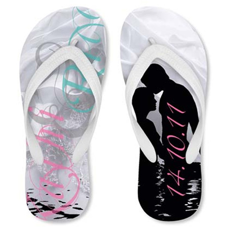just married flip flops