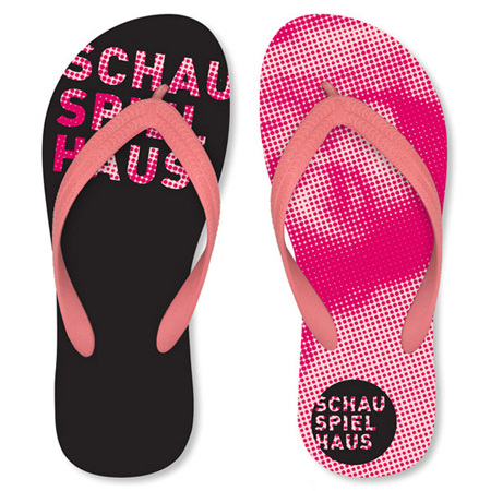 Promotional flip flops with logo