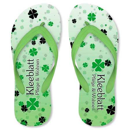 Promotional flip flops with logo